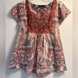 Boho fairy top short flutter sleeve y2k stretchy flowy